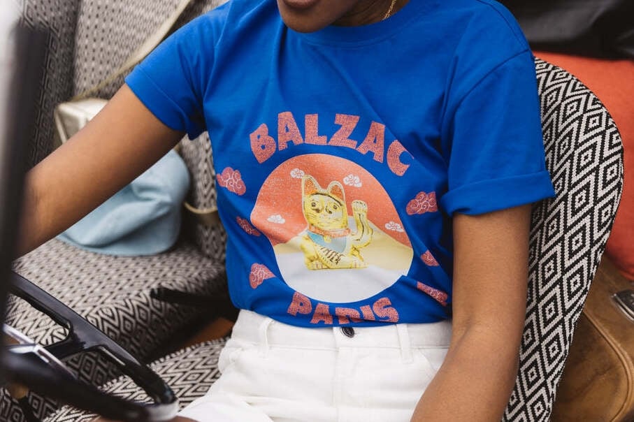 TEE-SHIRT BREE CHAT BLEU Balzac seconde main photo 2