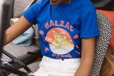 TEE-SHIRT BREE CHAT BLEU Balzac seconde main photo 2