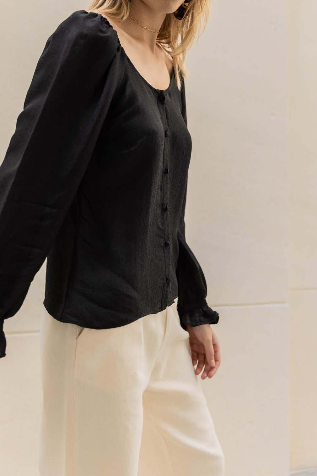 CHEMISE ISYLDA JACQUARD NOIR Balzac seconde main photo 4