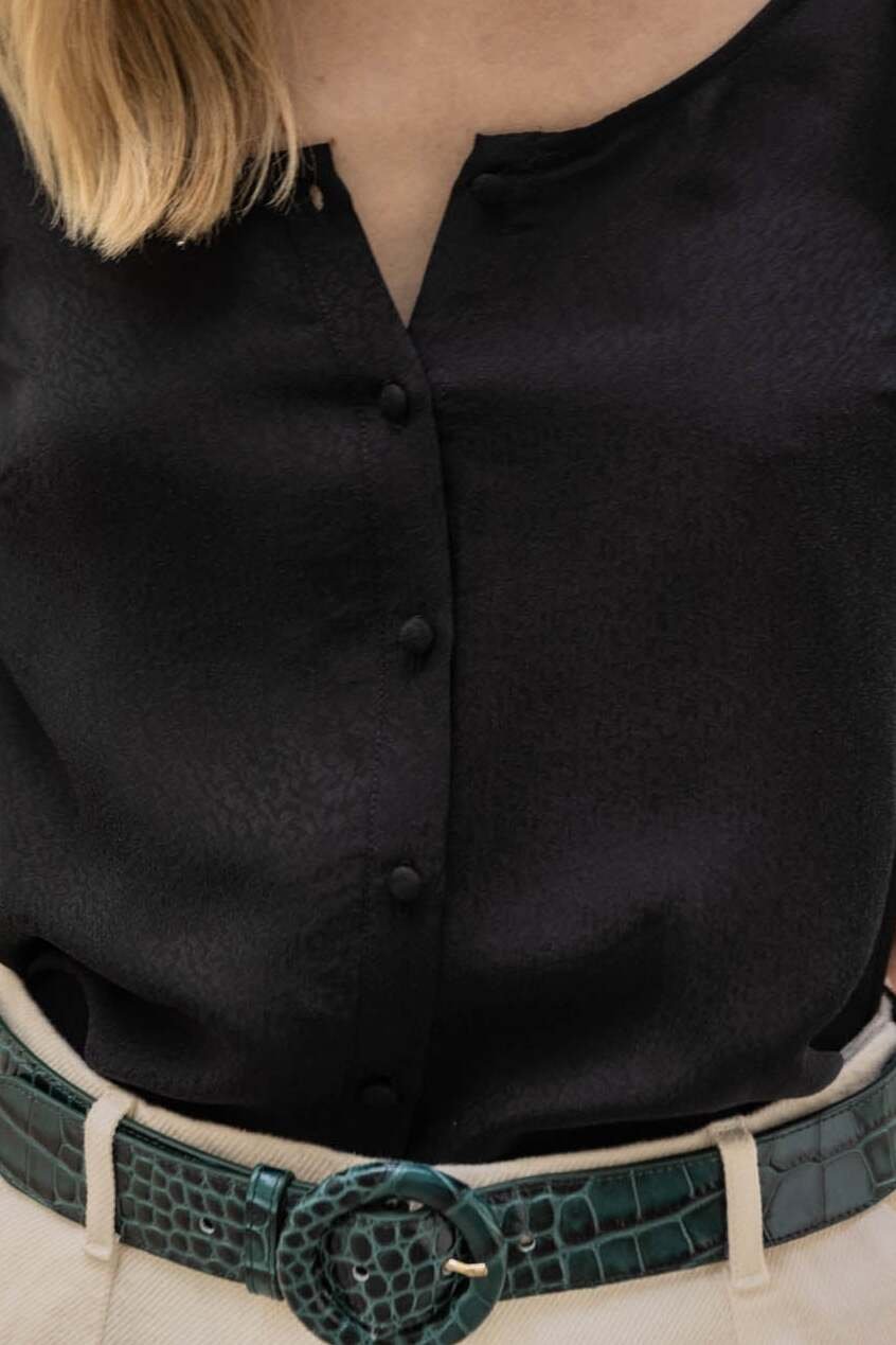 CHEMISE ISYLDA JACQUARD NOIR Balzac seconde main photo 3