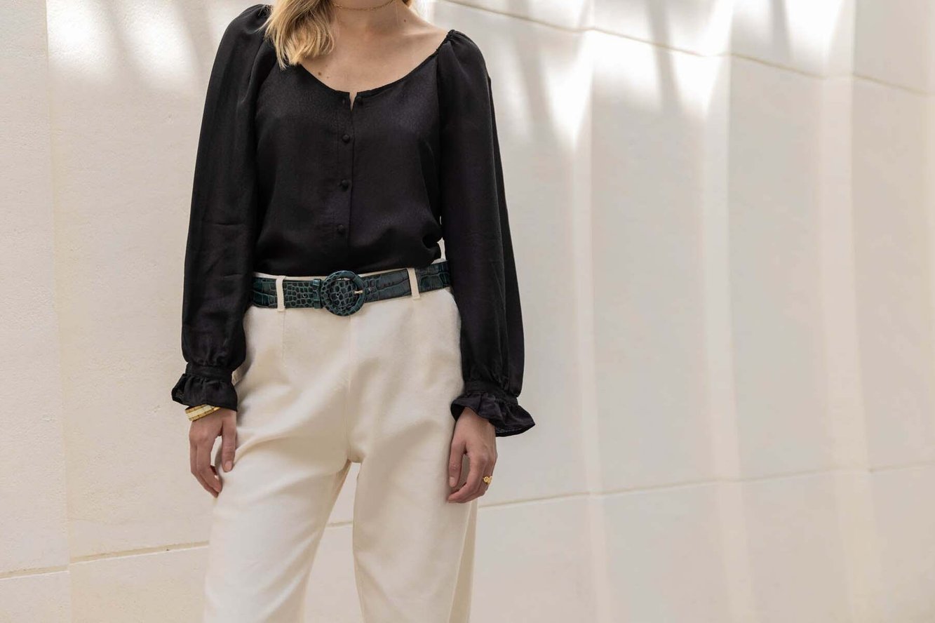 CHEMISE ISYLDA JACQUARD NOIR Balzac seconde main photo 5