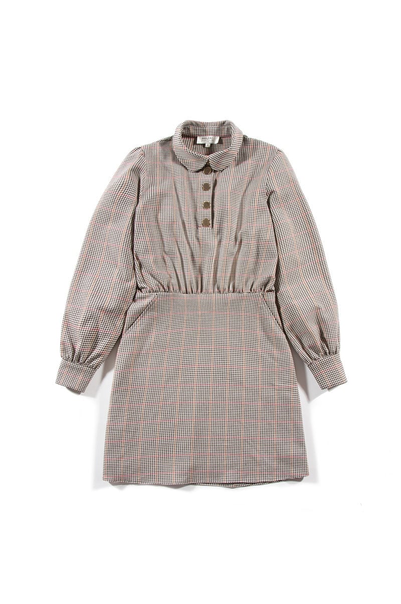ROBE MIA ÉCRUE À CARREAUX Balzac seconde main photo 4