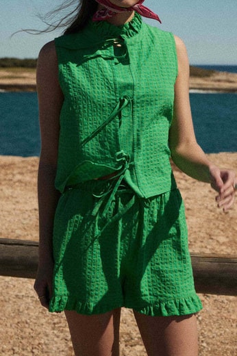 TOP GERSENDE VICHY VERT PELOUSE Balzac seconde main photo 2