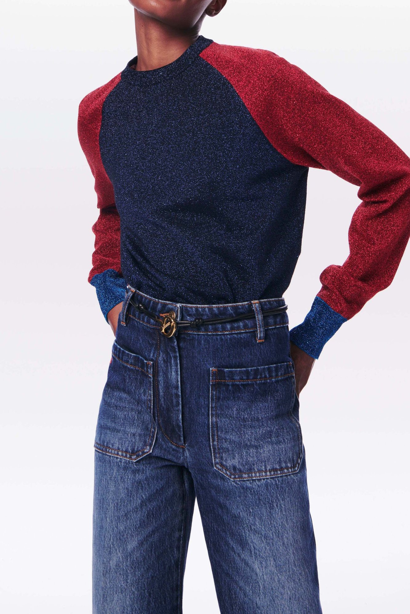 Lurex Colourblock Crewneck Jumper Victoria Beckham second-hand photo 4