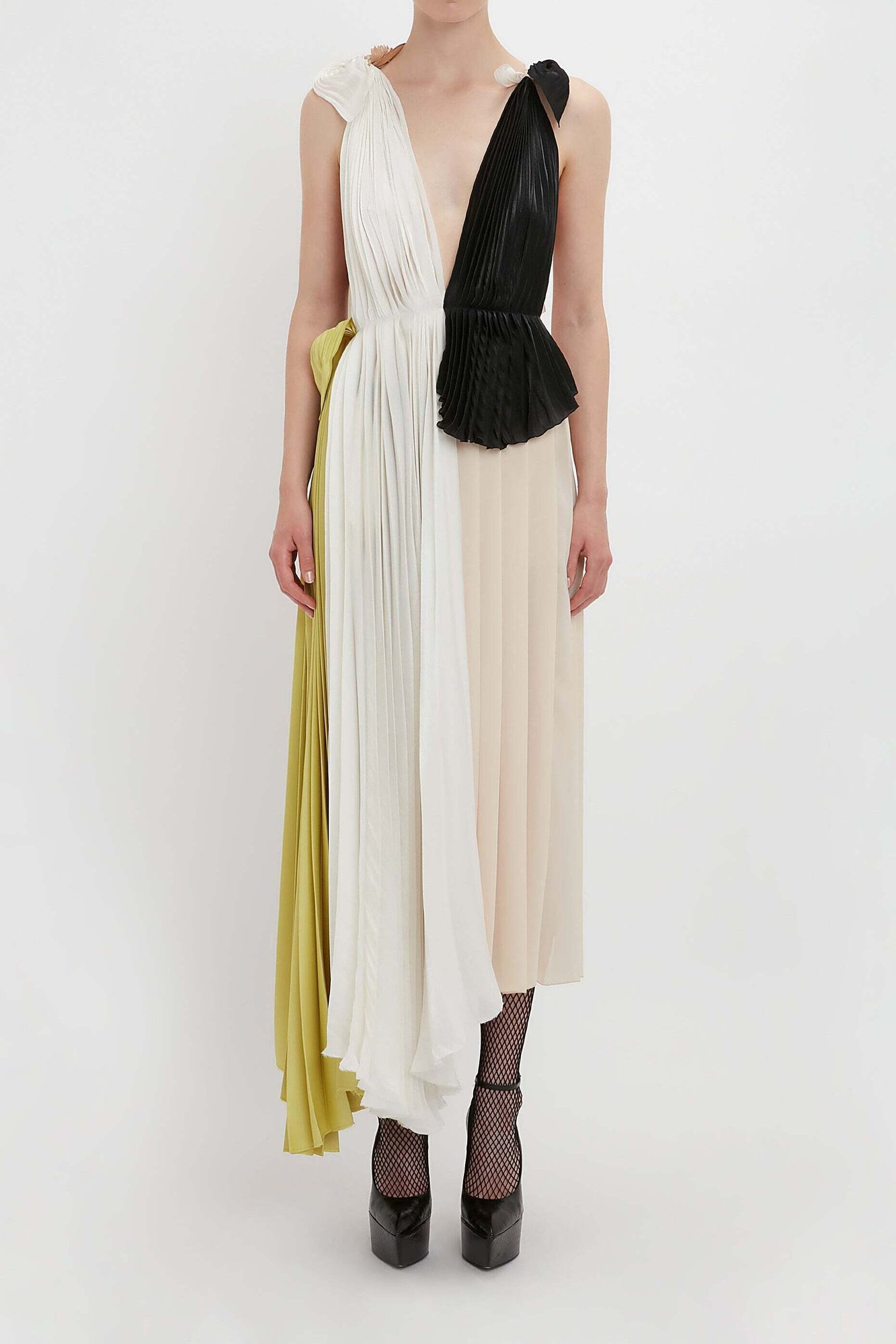 Asymmetric Pleated V-Neck Dress Victoria Beckham second-hand photo 3