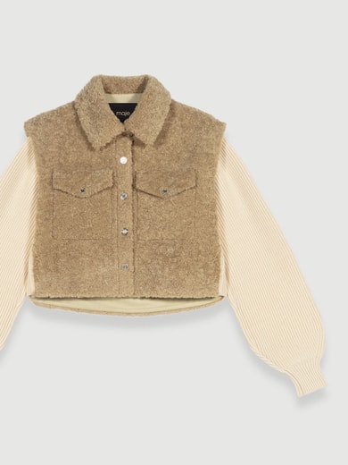 Blouson en maille et fausse fourrure Maje seconde main photo 1