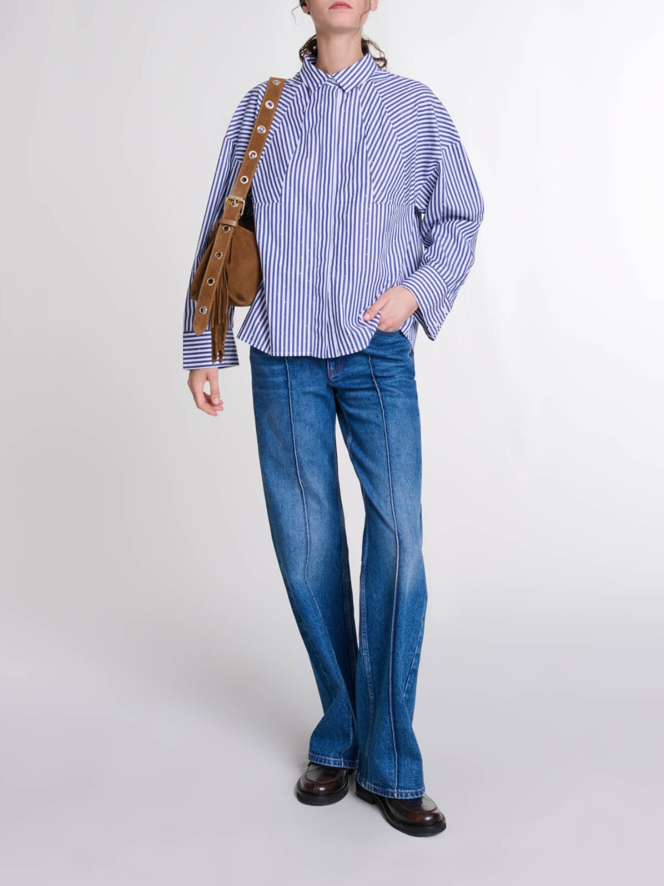 Photo produit Chemise à rayures et strass numéro 1