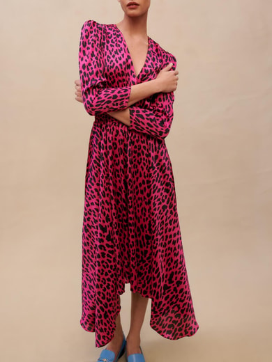 Asymmetrical leopard print dress Maje second-hand photo 2