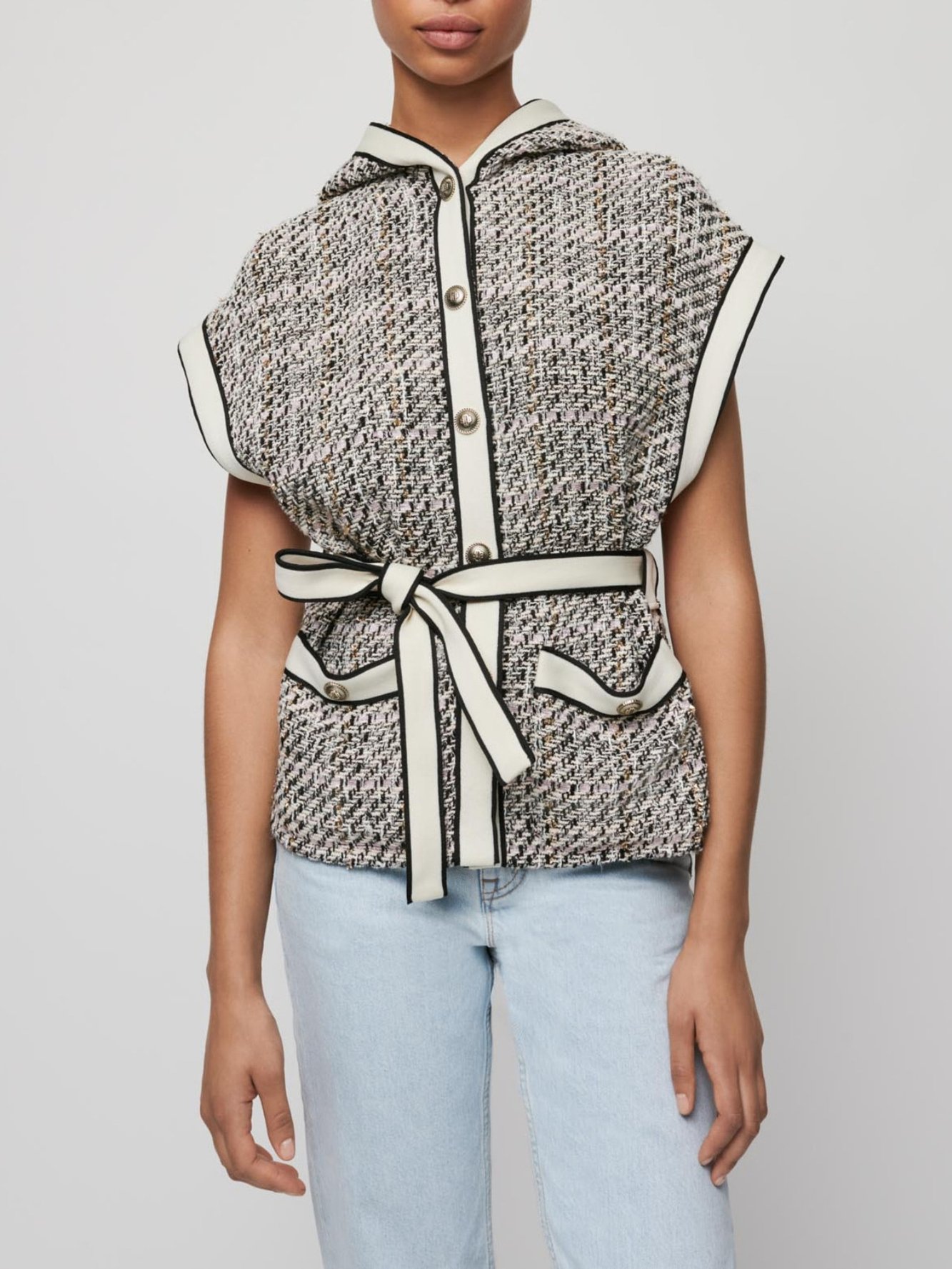 Tweed-style sleeveless jacket Maje second-hand photo 2