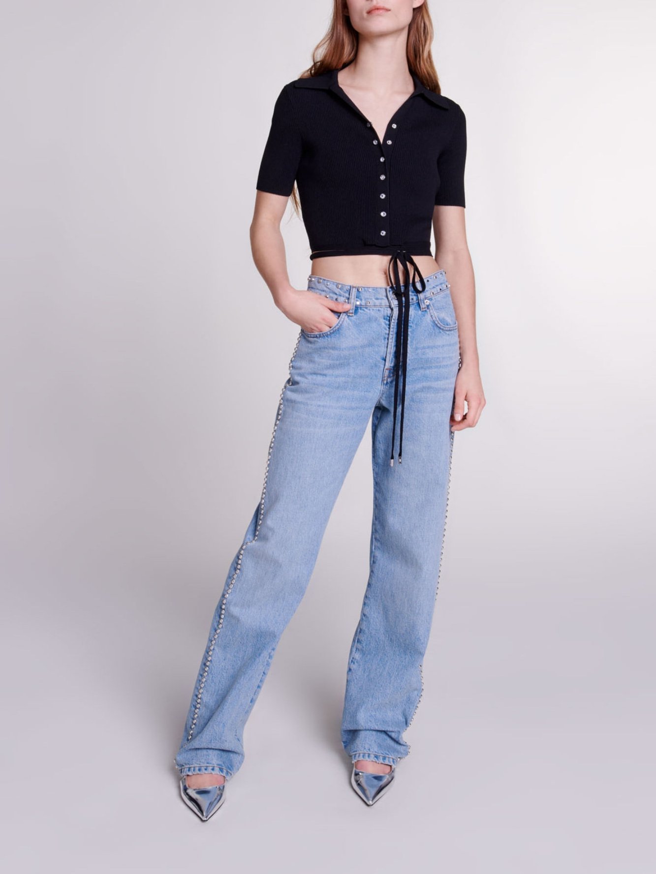 Photo produit Top court en maille à liens numéro 1