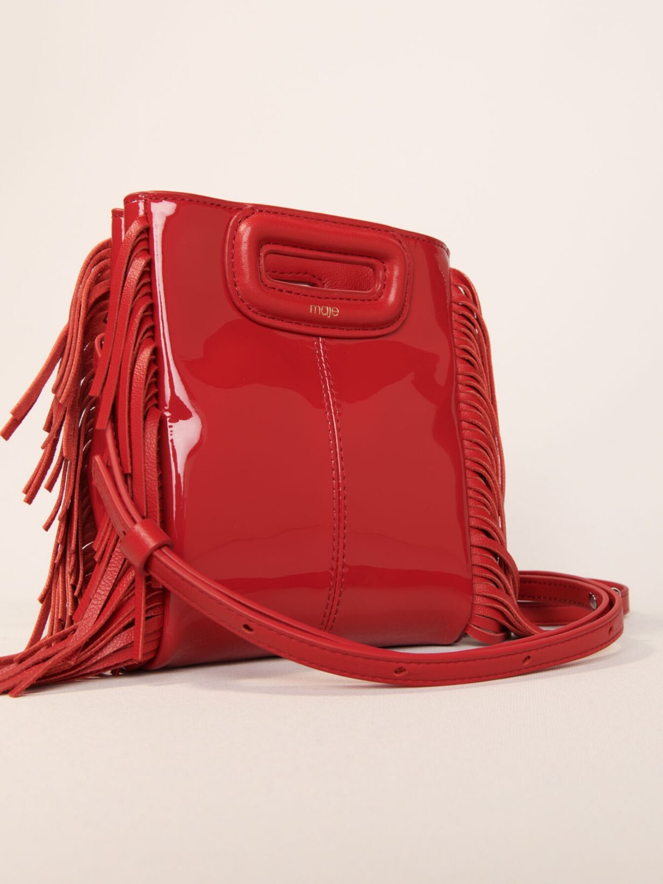 Sac M Mini en cuir verni Maje seconde main photo 2