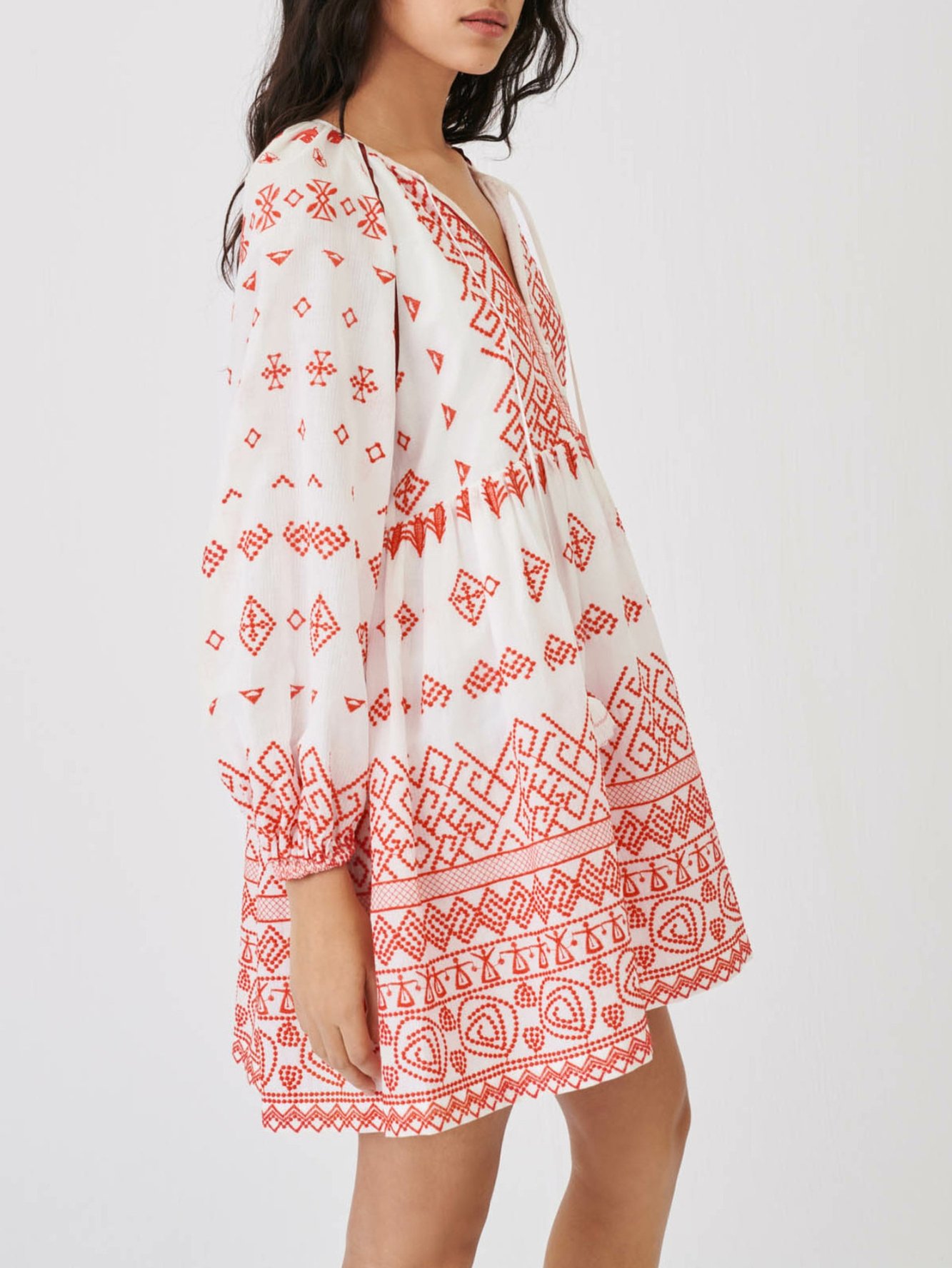 Baby-doll style fully embroidered dress Maje second-hand photo 4