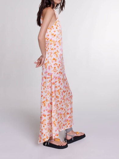 Robe longue fleurie et satinée Maje seconde main photo 2