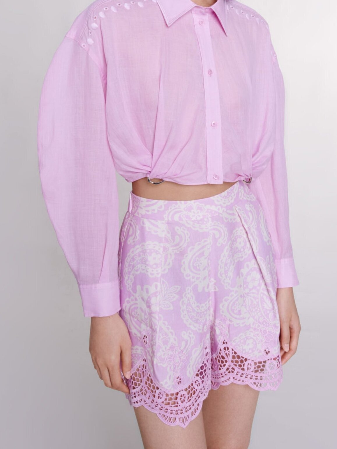 Chemise courte en ramie Maje seconde main photo 4