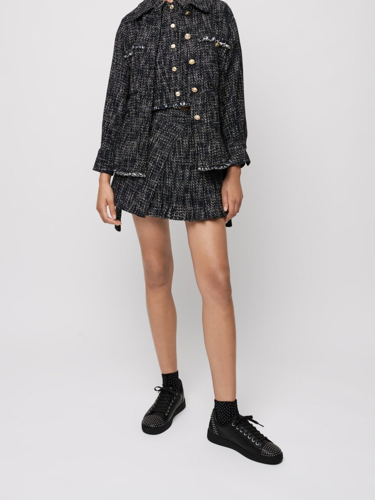 Belted tweed-style overshirt Maje second-hand photo 2