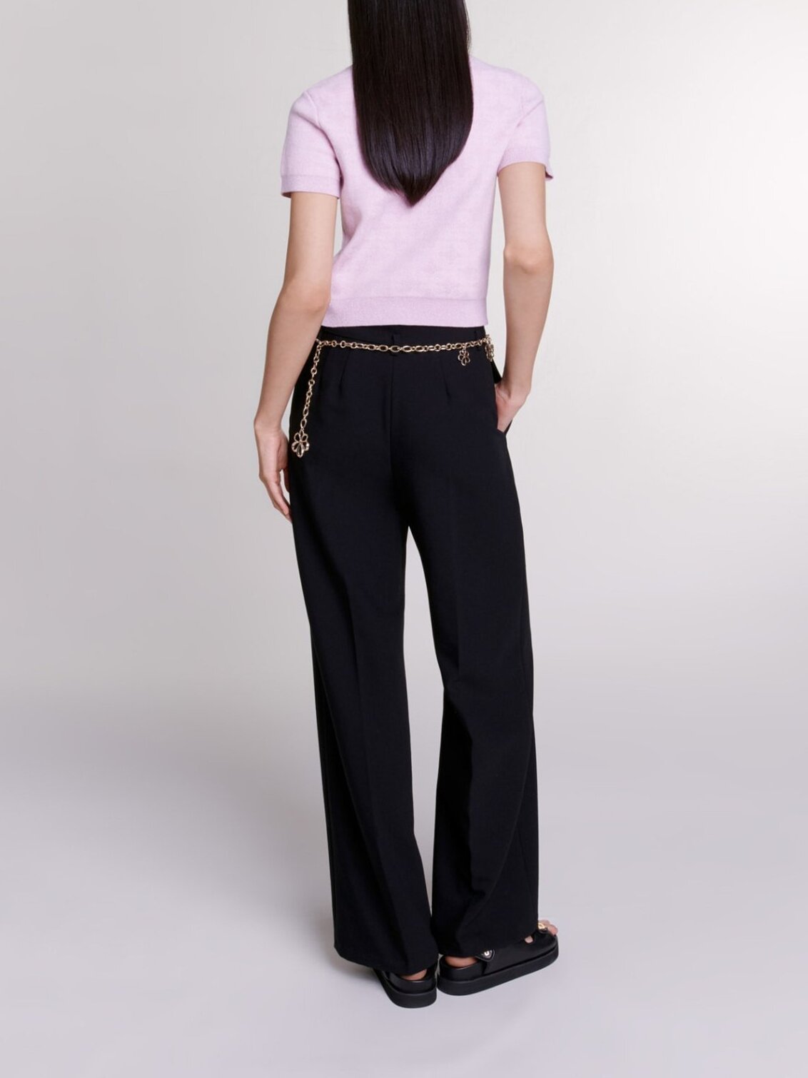 Cropped jacquard knit jumper Maje second-hand photo 4