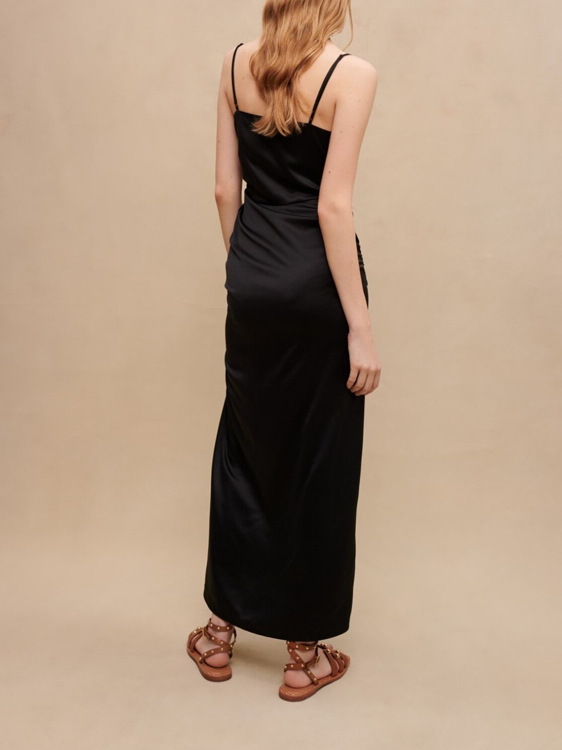 Robe longue drapée fendue Maje seconde main photo 5