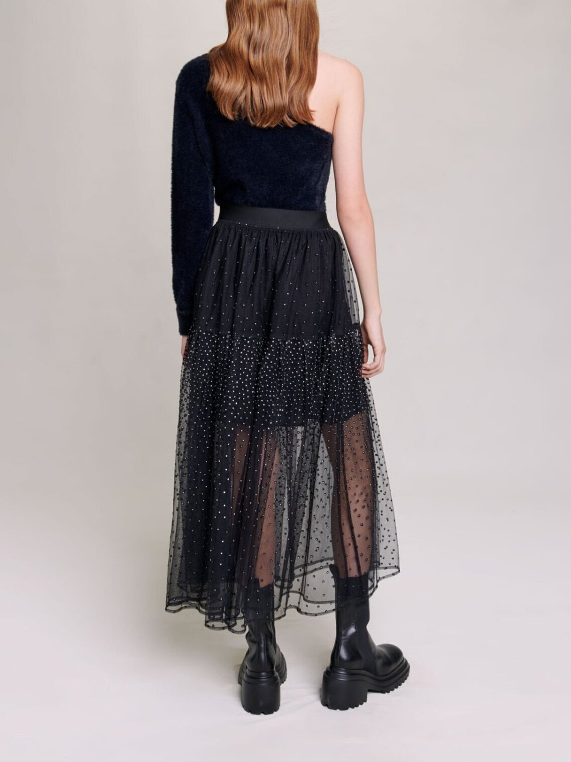 Glittery spotted long tulle skirt Maje second-hand photo 4
