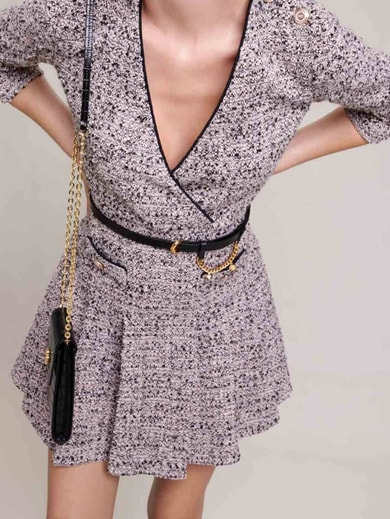 Robe courte en tweed Maje seconde main photo 2