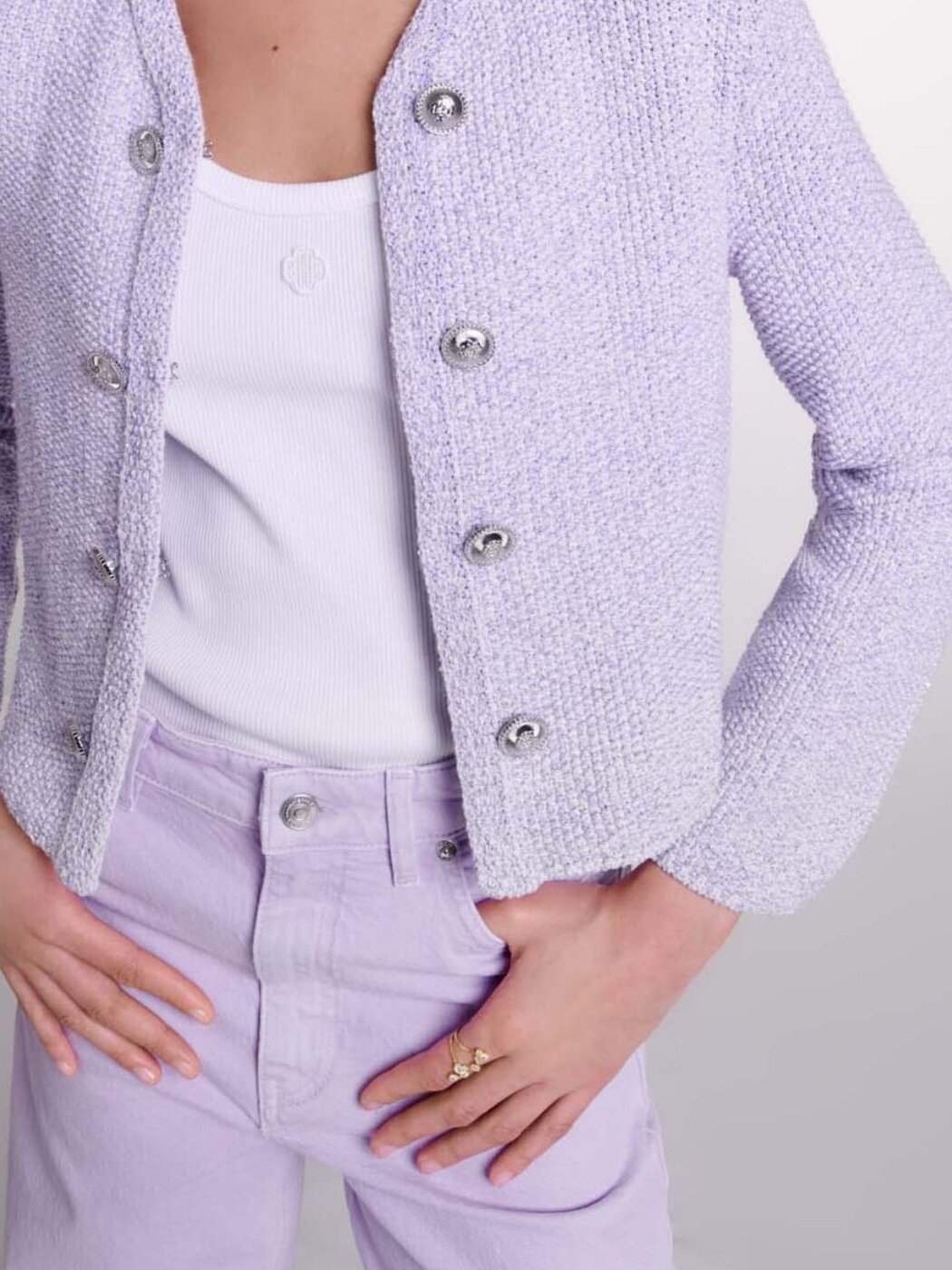 Cropped glitter knit cardigan Maje second-hand photo 2