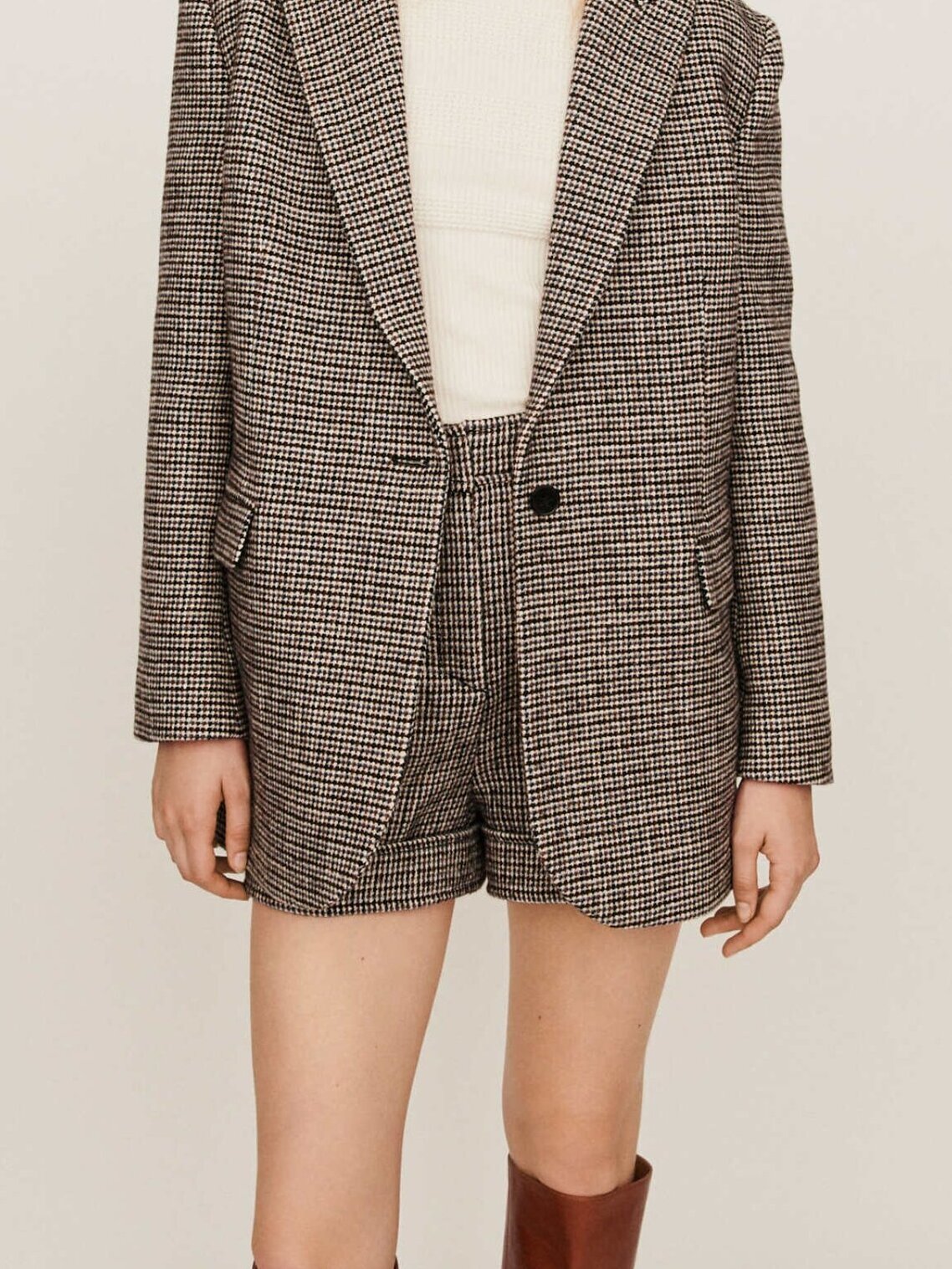 Manteau façon veste à carreaux Maje seconde main photo 2