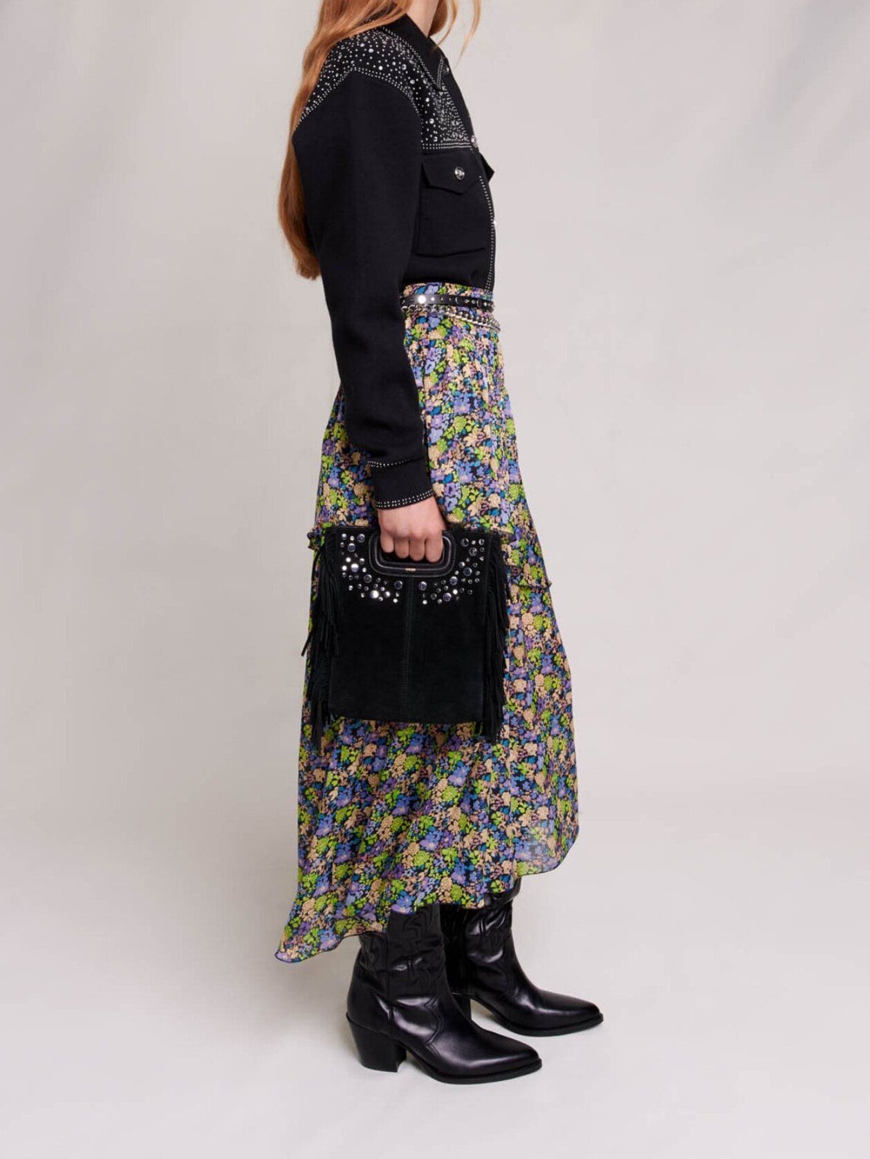 Jupe longue fleurie Maje seconde main photo 3
