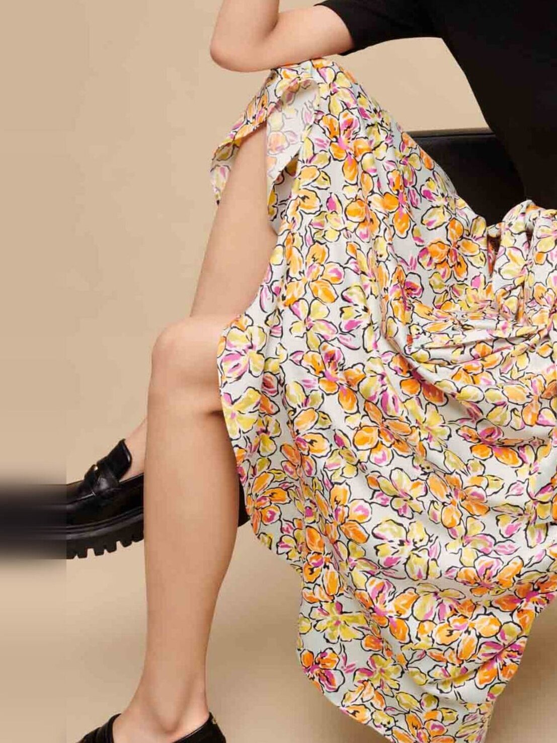Robe nouée à imprimé fleuri Maje seconde main photo 3