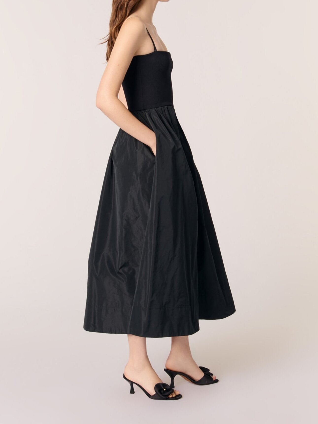 Vestido con corpiño de punto y tafetán Maje segunda mano photo 3