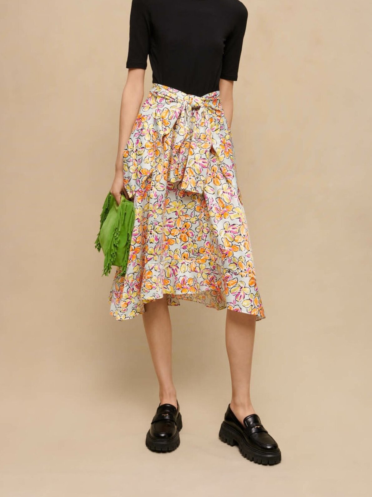 Robe nouée à imprimé fleuri Maje seconde main photo 2