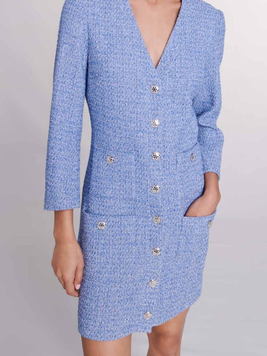 Robe courte en tweed Maje seconde main photo 5