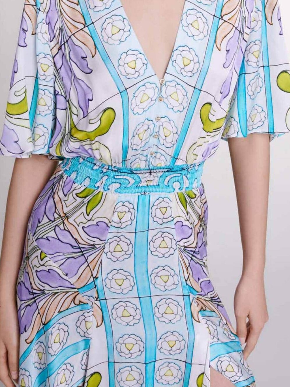 Robe longue imprimée satinée Maje seconde main photo 4