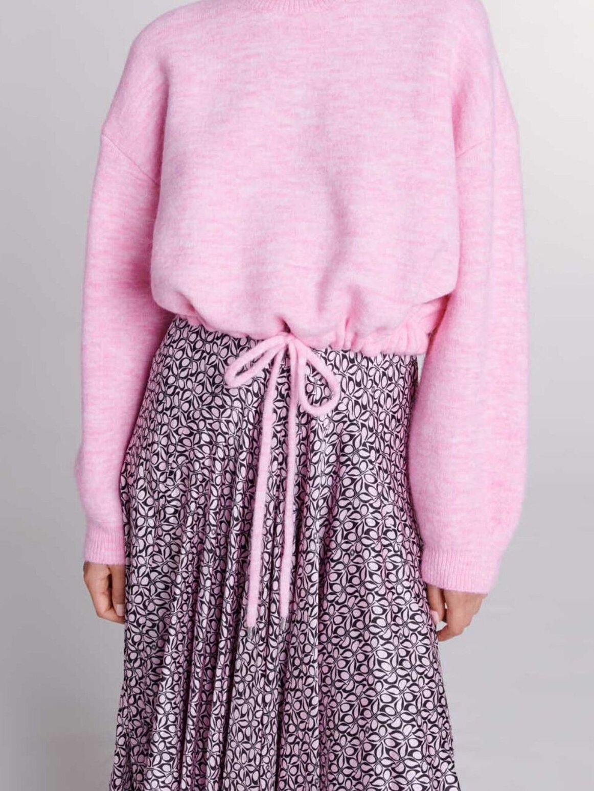 Cropped knit jumper with drawstring Maje second-hand photo 5