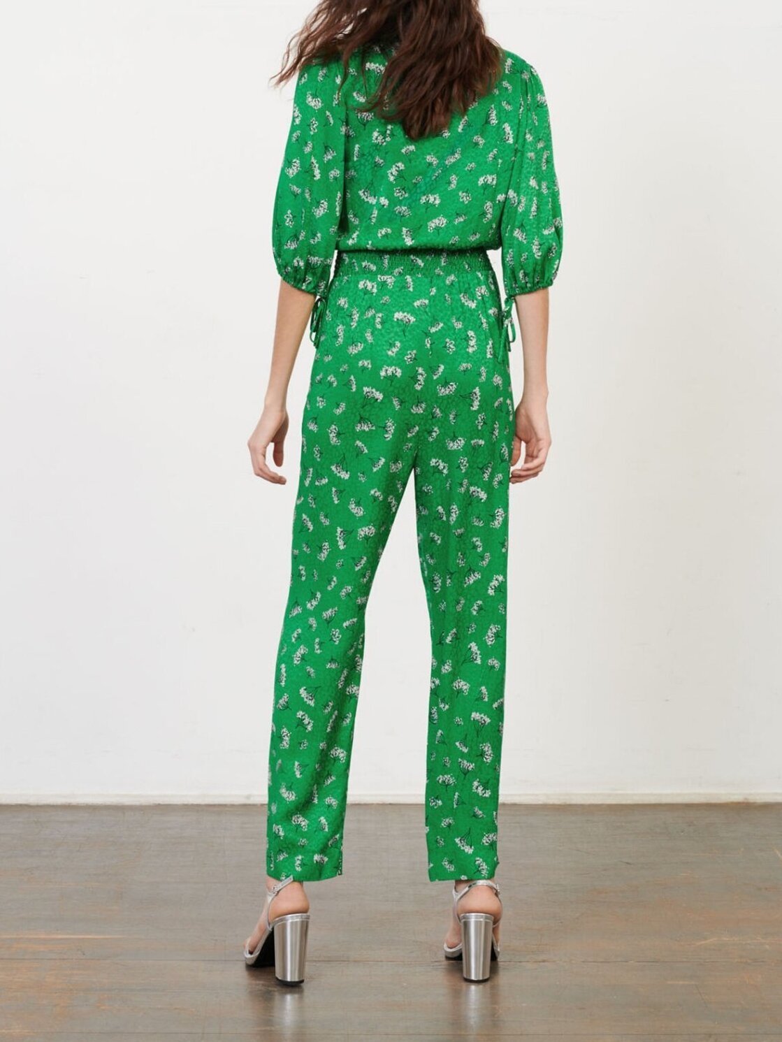 Printed satin jumpsuit Maje second-hand photo 6