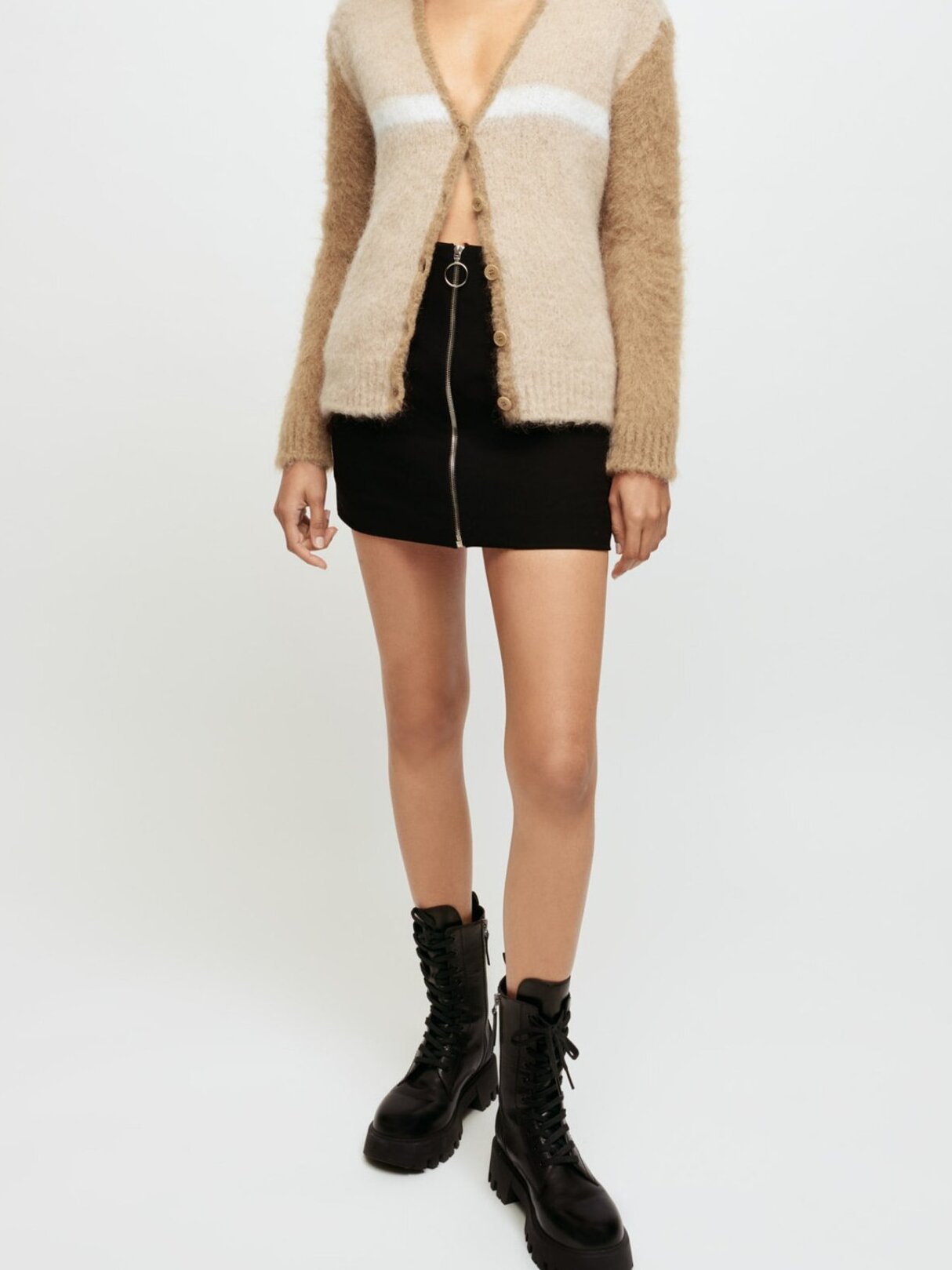 Crêpe skirt with zipped front Maje second-hand photo 4