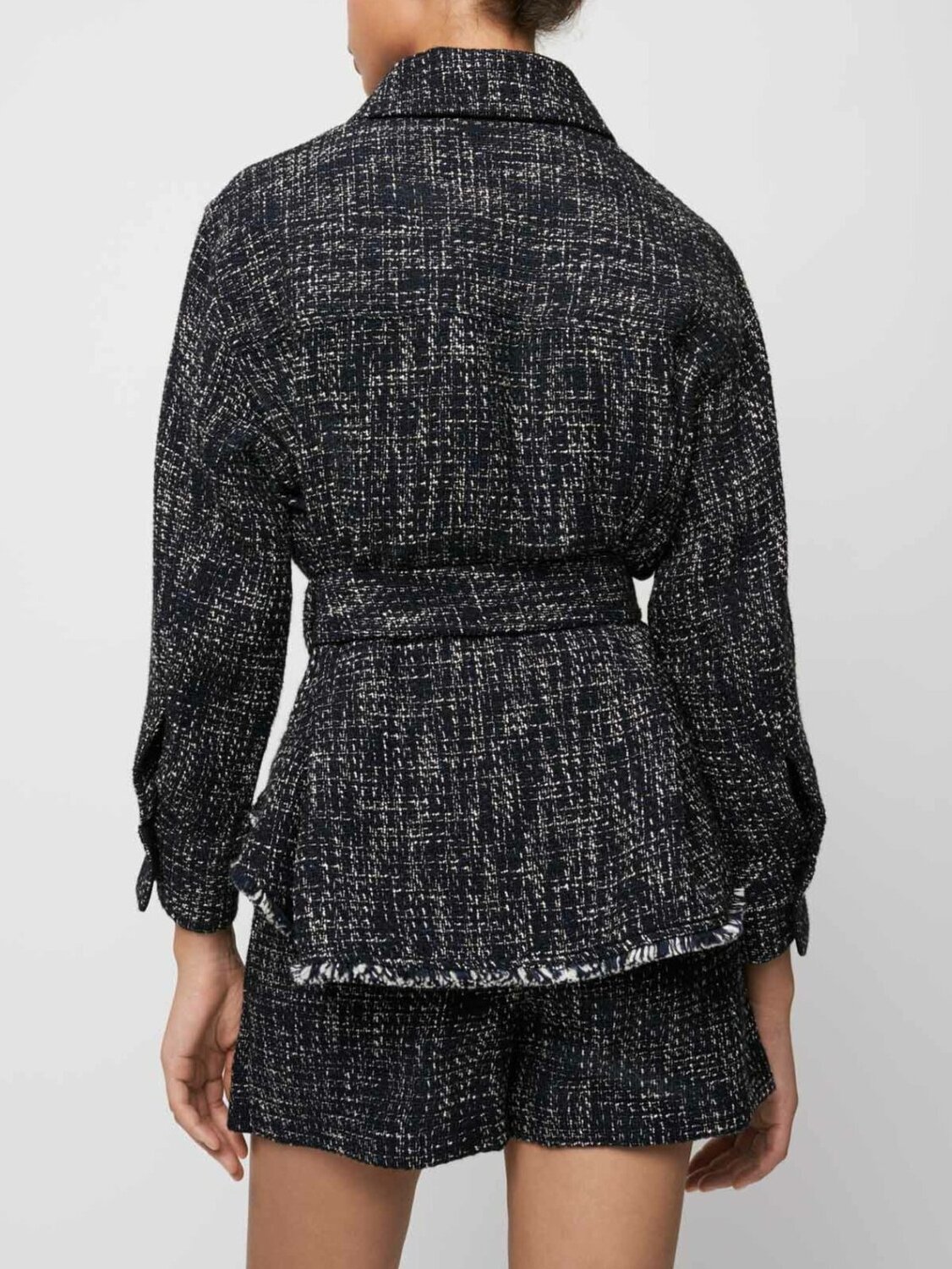 Belted tweed-style overshirt Maje second-hand photo 5