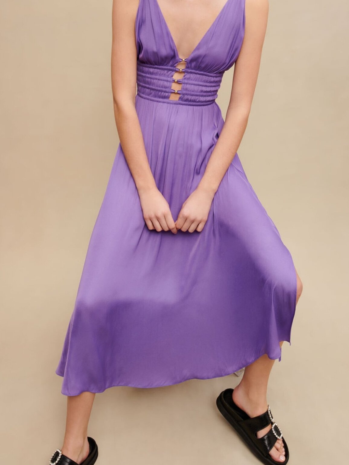 Vestido largo satinado Maje segunda mano photo 5