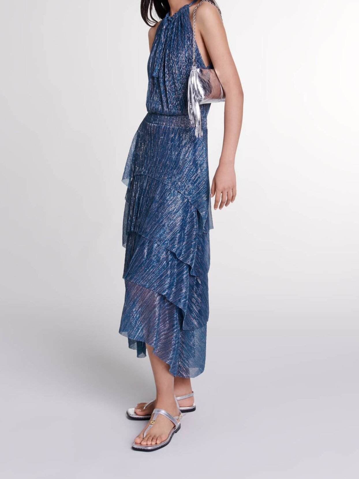 Product photo Ruffled lamé maxi dress number 1