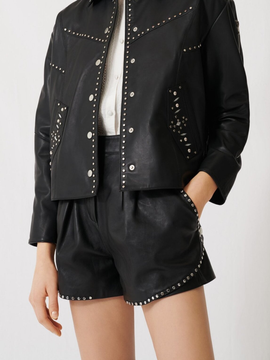 Product photo Western leather studded jacket number 1