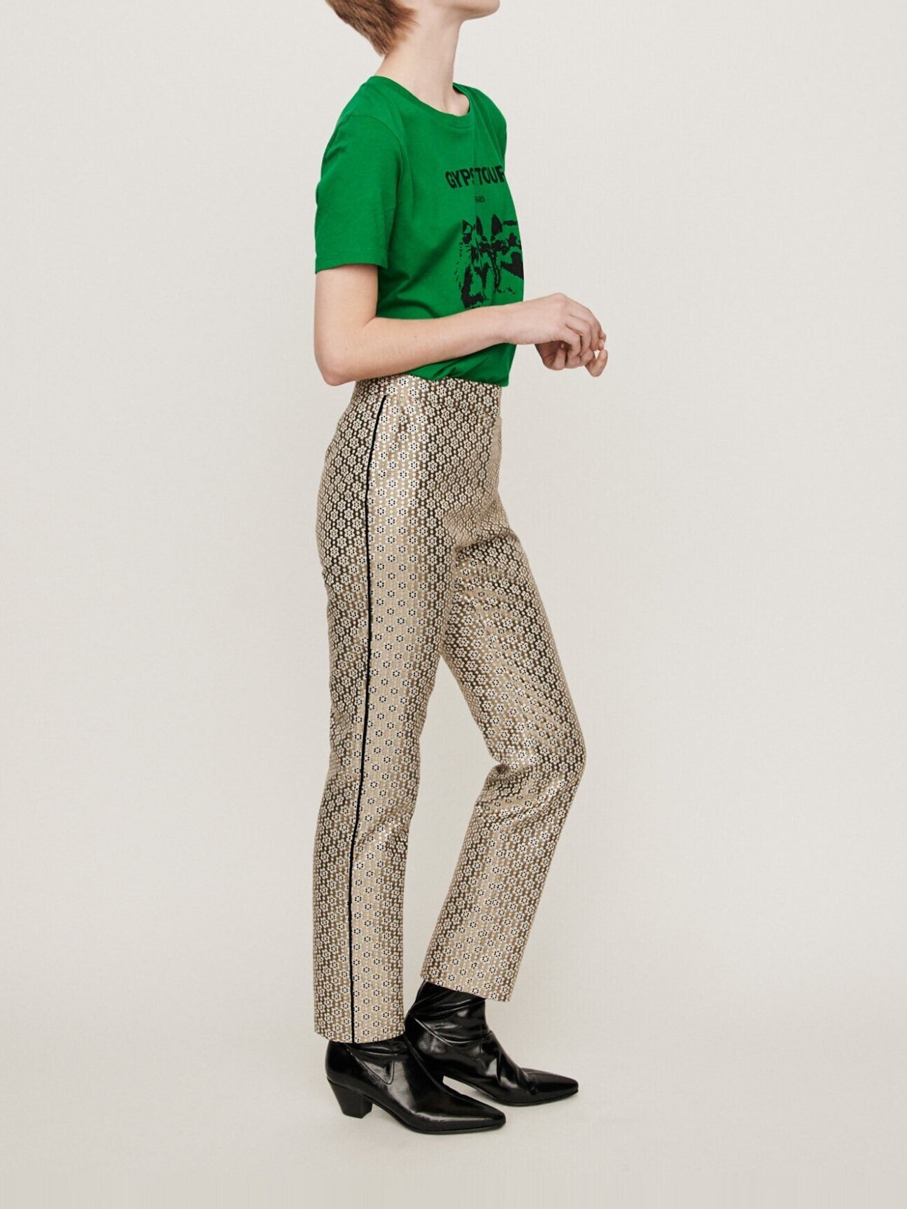 Pantalon en jacquard Lurex Maje seconde main photo 3