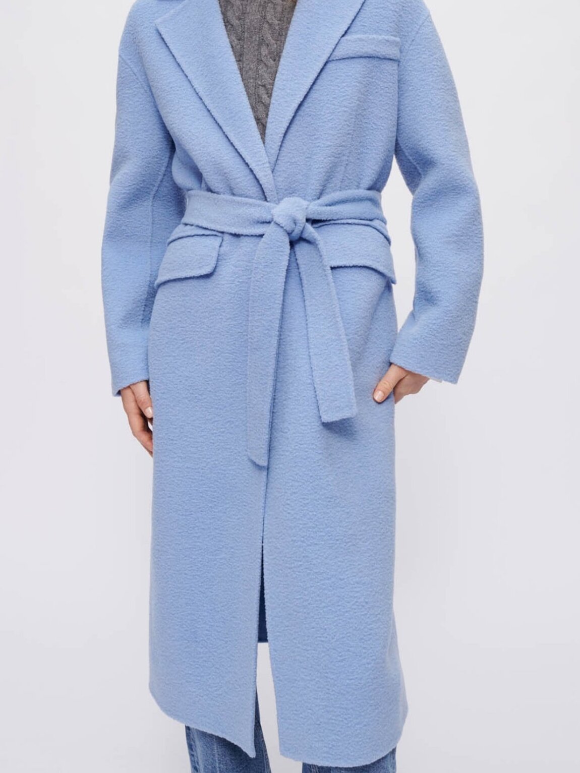 Blue double-breasted coat Maje second-hand photo 2