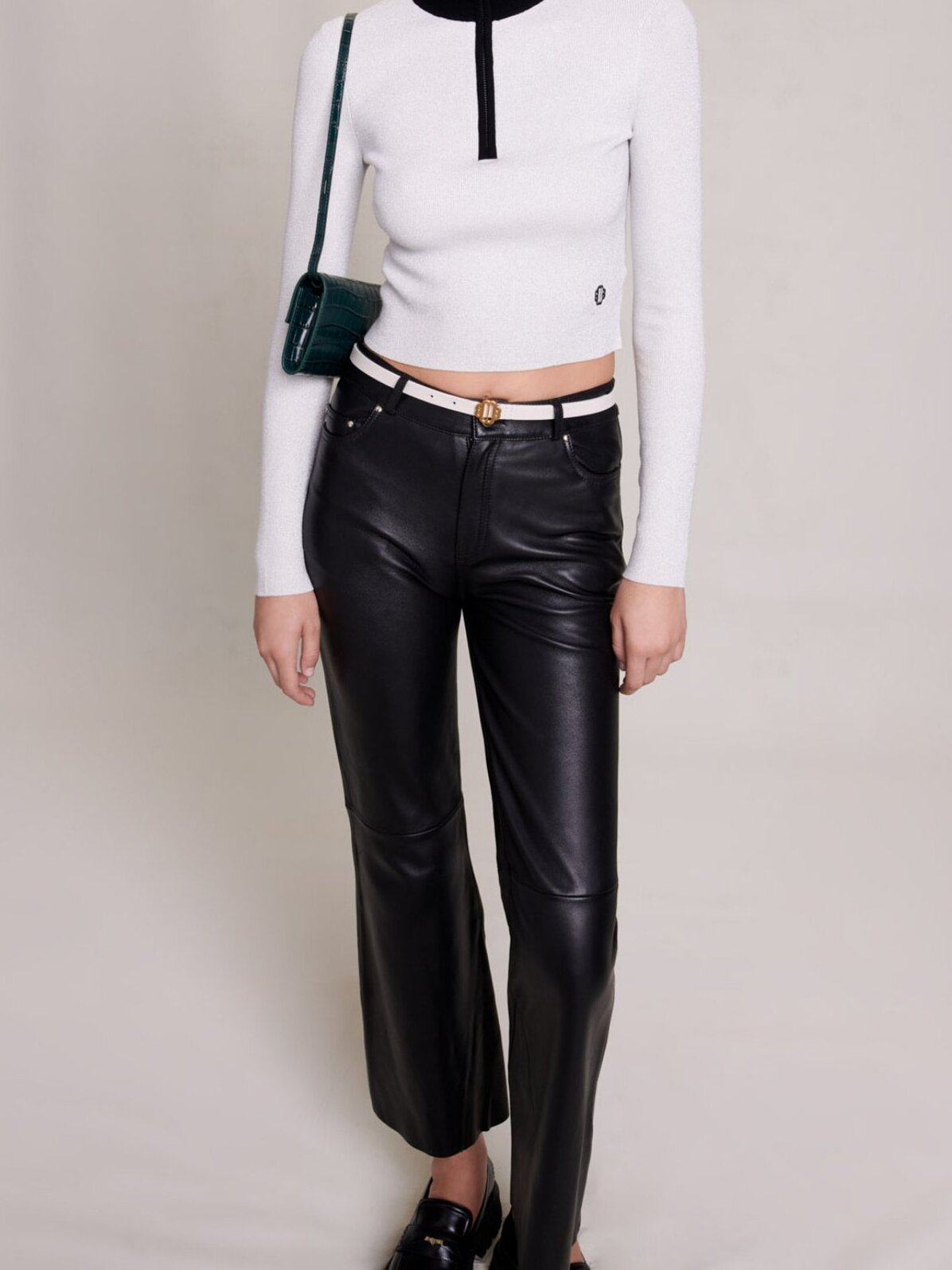 Pull court en maille fantaisie Maje seconde main photo 2