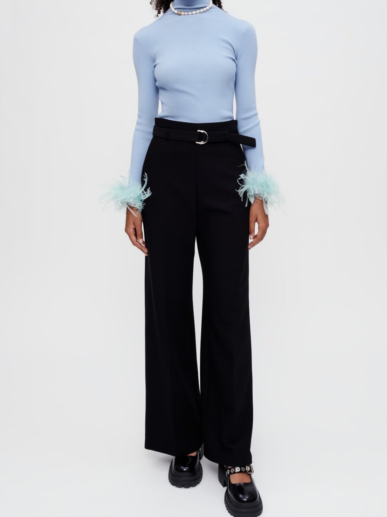 Wide leg pants with belt Maje second-hand photo 5