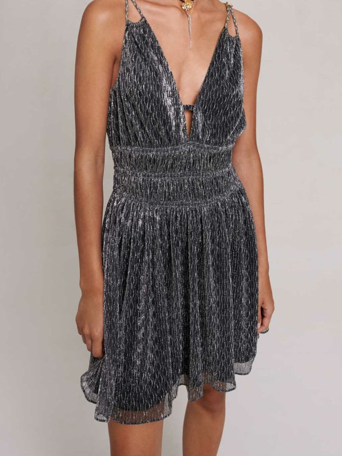 Short silver dress Maje second-hand photo 5