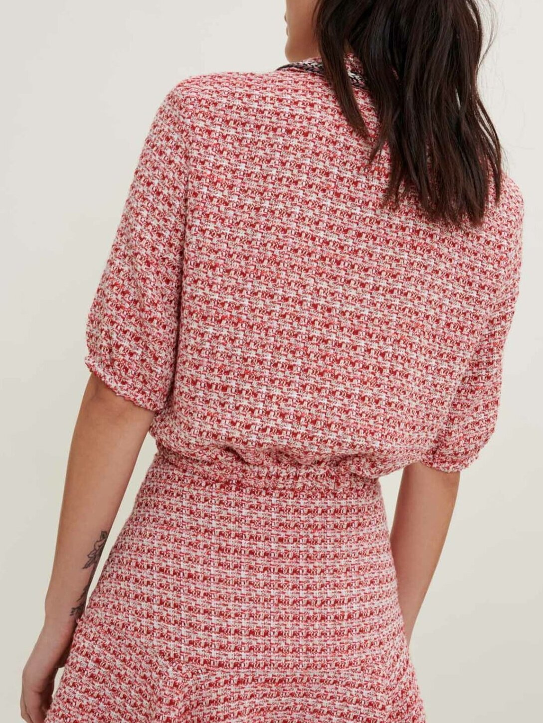 Crop top de tweed con galones étnicos Maje segunda mano photo 4