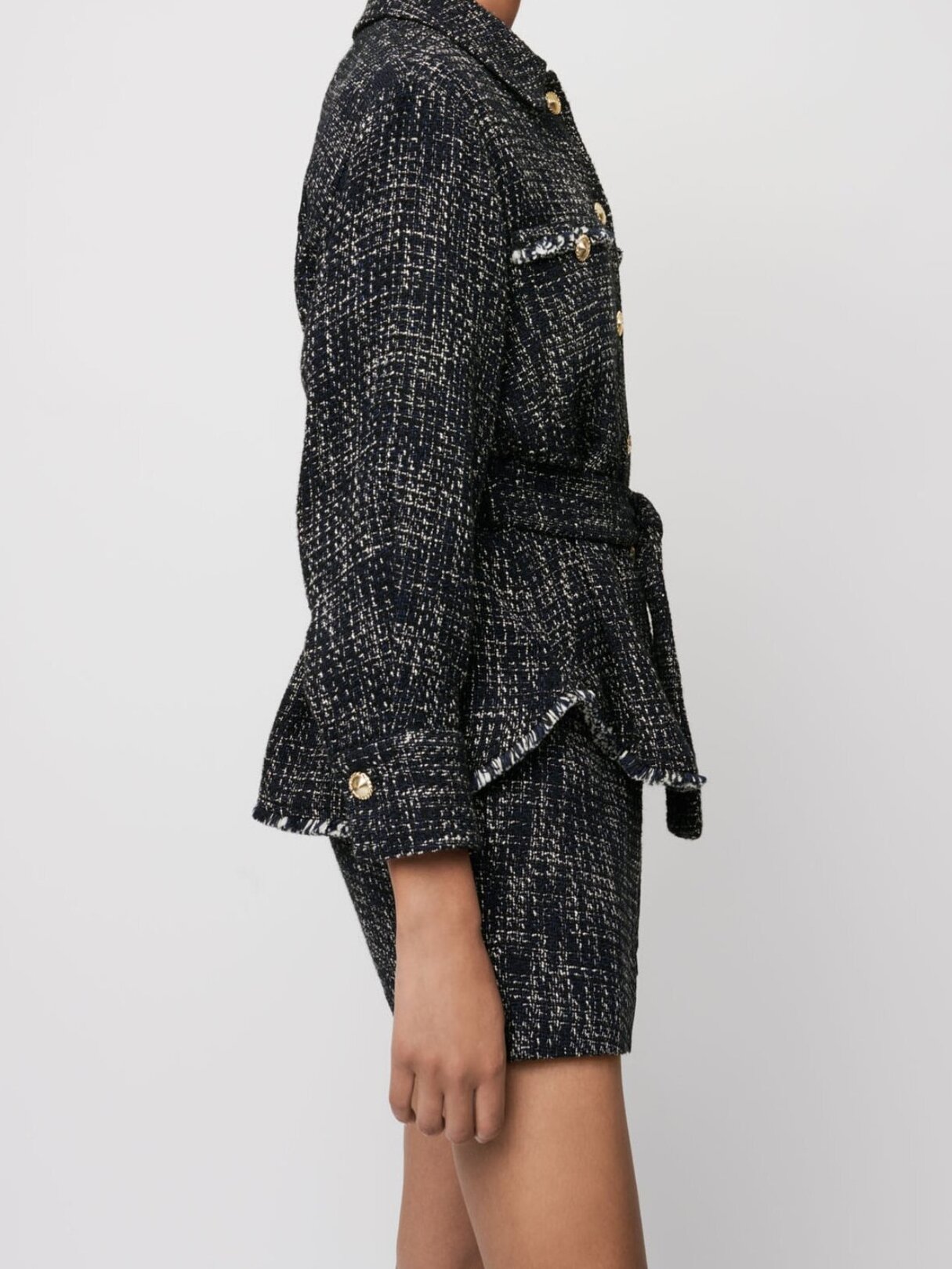 Belted tweed-style overshirt Maje second-hand photo 3