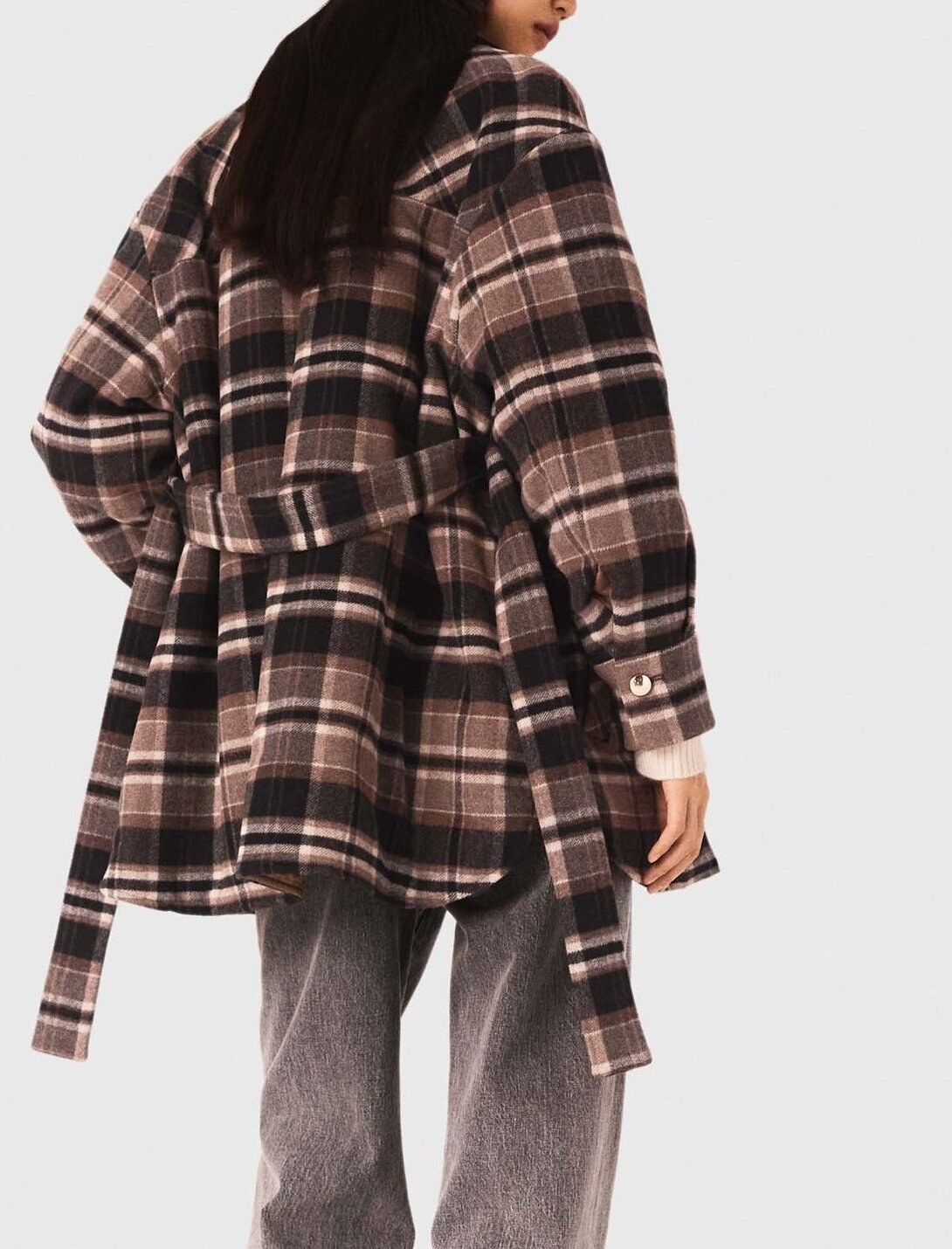Checked coat Maje second-hand photo 3