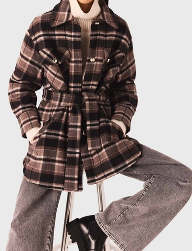 Checked coat Maje second-hand photo 2
