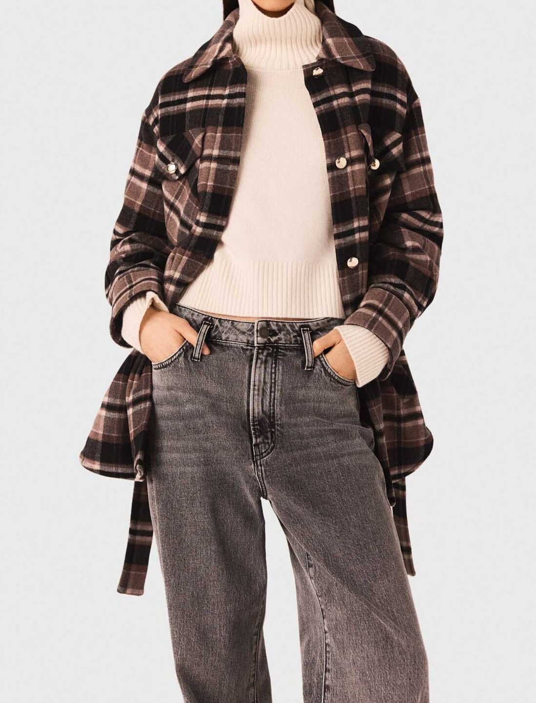 Checked coat Maje second-hand photo 4