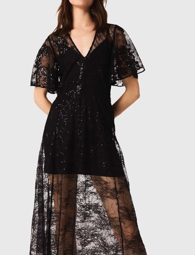 Robe longue en dentelle Maje seconde main photo 2