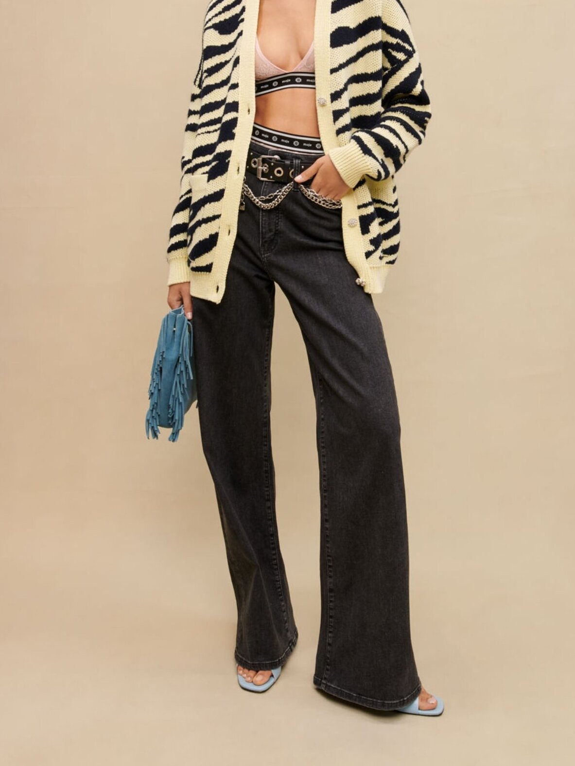 Photo produit Cardigan oversize imprimé jaune numéro 1